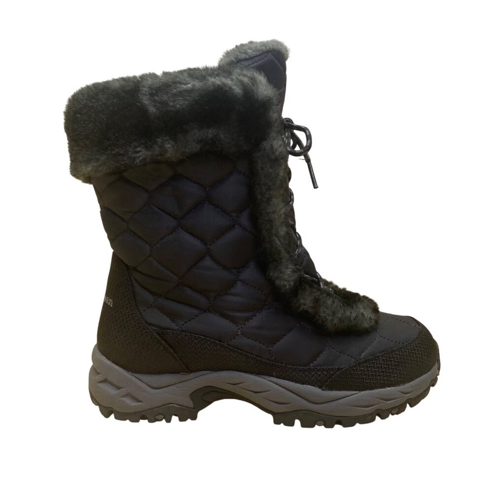 L.L.Bean Women’s Black Quilted Faux Fur Lined Waterproof Winter Boots Size 8M